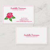 Babysitter Modern Floral Roos Girly Babyzittend Visitekaartje (Voorkant / Achterkant)