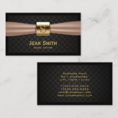 Babysitter Modern Gold Logo Diamond Quilted Visitekaartje (Voorkant / Achterkant)