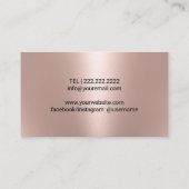 Babysitter Modern Roos Gold Silver Feet Nanny Visitekaartje (Achterkant)