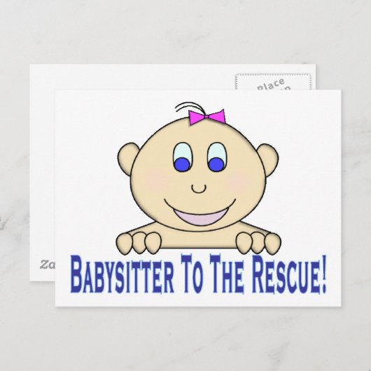 Babysitter naar de redding briefkaart (Voorkant / Achterkant)