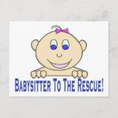 Babysitter naar de redding briefkaart (Voorkant)