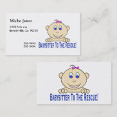 Babysitter naar de redding visitekaartje (Voorkant / Achterkant)