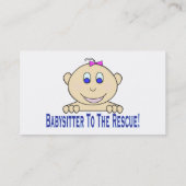 Babysitter naar de redding visitekaartje (Achterkant)