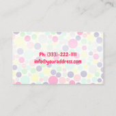 Babysitter Nanny Bubbles & Hearts Visitekaartje (Achterkant)