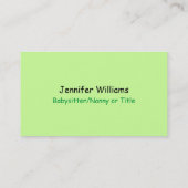 Babysitter Nanny Cartoon Stick Kinder Boy Girl Bab Visitekaartje (Achterkant)