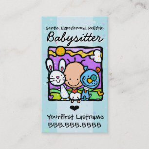 Babysitter.Nanny.Child Care.Aangepaste tekst/kleur Visitekaartje