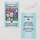 Babysitter.Nanny.Child Care.Aangepaste tekst/kleur Visitekaartje (Voorkant / Achterkant)
