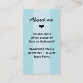 Babysitter.Nanny.Child Care.Aangepaste tekst/kleur Visitekaartje (Achterkant)