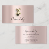 Babysitter Nanny Child Daycare Beer Roos Gold Visitekaartje (Voorkant / Achterkant)