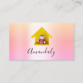 Babysitter Nanny Child Daycare Pink Home Visitekaartje (Voorkant)