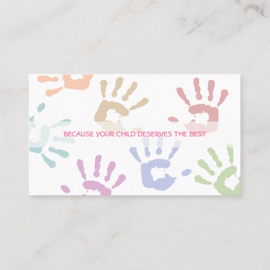 Babysitter Nanny Foto gepersonaliseerd leraar Visitekaartje (Achterkant)