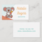 Babysitter Nanny Kinderen Schattige Kawaii Koala V Visitekaartje (Voorkant / Achterkant)