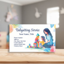 Babysitter Nanny Kinderopvang Aquarel Blokken