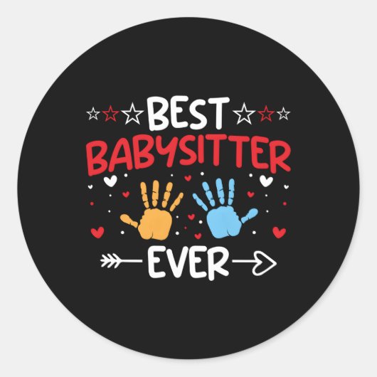 Babysitter Nanny Kinderopvang Babysitten Ronde Sticker (Voorkant)