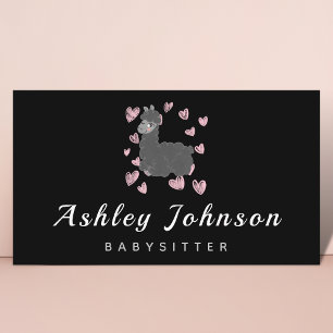 Babysitter Nanny Kinderopvang Leuke Waterverf Llam Visitekaartje