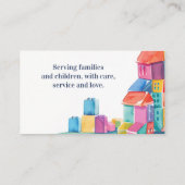 Babysitter Nanny Kinderopvang Waterverf Blocks Visitekaartje (Achterkant)