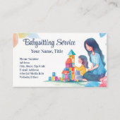 Babysitter Nanny Kinderopvang Waterverf Blocks Visitekaartje (Voorkant)