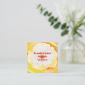 Babysitter Nanny Modern Geel & Wit Rose Vierkante Visitekaartje (Staand voorkant)