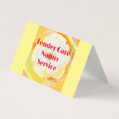 Babysitter Nanny Modern Geel & Wit Rose Visitekaartje (Voorkant)