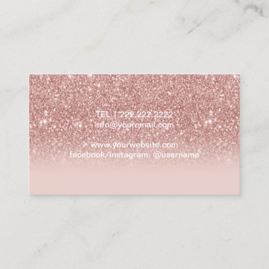 Babysitter Nanny Modern Roos Gold Ombre Visitekaartje (Achterkant)