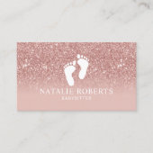 Babysitter Nanny Modern Roos Gold Ombre Visitekaartje (Voorkant)