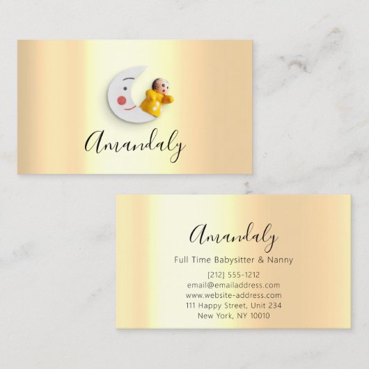 Babysitter Nanny Professional Child Daycare Moom Visitekaartje (Voorkant / Achterkant)