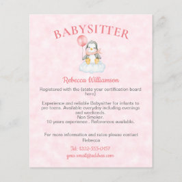 Babysitter Nanny Schattige Pinguïn Business Flyer