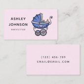 Babysitter Nanny Verzorger Schattigee kinderwagen  Visitekaartje (Voorkant / Achterkant)