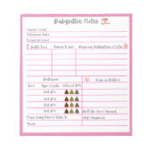 Babysitter Notes for Newborn Baby Girl Notitieblok (Voorkant)
