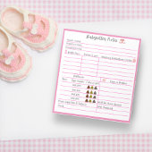 Babysitter Notes for Newborn Baby Girl Notitieblok