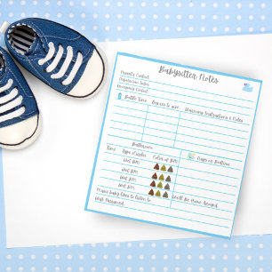 Babysitter-notities voor pasgeboren baby notitieblok