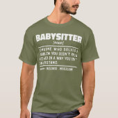 Babysitter Noun Definition Daycare Worker Verjaard T-shirt (Voorkant)