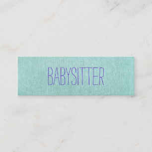 Babysitter of Nanny, Cute, Turquoise, Blue 2 Mini Visitekaartje