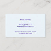 Babysitter of Nanny, Cute, Turquoise, Blue Visitekaartje (Achterkant)