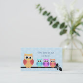 Babysitter Owl Visitekaartjes (Staand voorkant)
