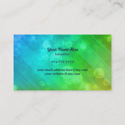 Babysitter Owl Visitekaartjes (Achterkant)