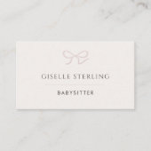 Babysitter Pink Bow Visitekaartje (Voorkant)