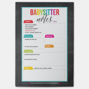 Babysitter Post-it Notes-blocnote voor ouders Post-it® Notes