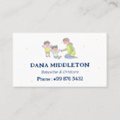 Babysitter Professional Business | Navy Wit Visitekaartje (Voorkant)