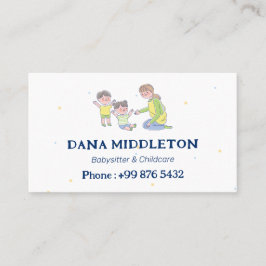 Babysitter Professional Business | Navy Wit Visitekaartje