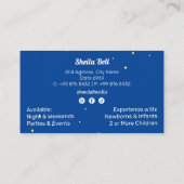 Babysitter Professional Business | Schattigee rege Visitekaartje (Achterkant)