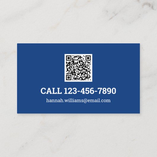 Babysitter QR-code Visitekaartje (Achterkant)