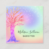 Babysitter Rainbow Colors Square Visitekaartje (Voorkant)
