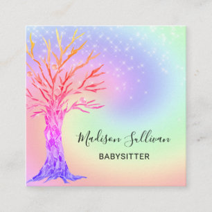 Babysitter Rainbow Colors Square Visitekaartje