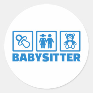 Babysitter Ronde Sticker