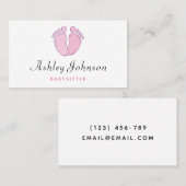 Babysitter Schattige Baby Voetafdrukken Kinderopva Visitekaartje (Voorkant / Achterkant)