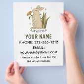 Babysitter Schattige Bloemenkonijn Baby Diensten Flyer (Hand)