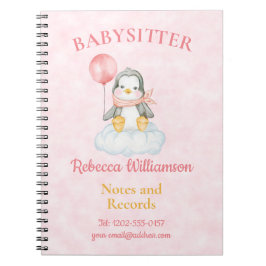 Babysitter Schattige Pinguïn Notities en Record Notitieboek