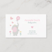 Babysitter Schattigee Olifant Babysitting Service Visitekaartje (Voorkant)