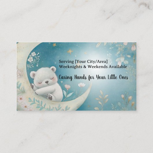 Babysitter Services, Babysitter, Nanny, Kinderopva Visitekaartje (Achterkant)